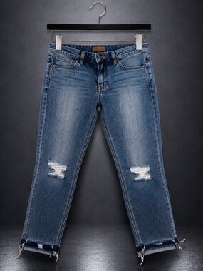 Joe’s Jeans Billie Ankle Boyfriend Slim Distressed Fray Crop Jeans W27x26 EUC